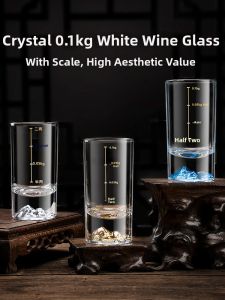 FLOWER MOO | Creative Household Crystal Glass Liquor Cup Set With Measurement Scale