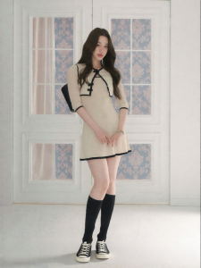 La lune Du ciel | Đầm A-line Cổ Vuông Vintage Mùa Hè Nữ