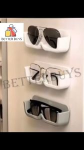BETTER BUYS 1PC Glasses Storage Box Wall Mounted Punch Free Sunglasses Organizer Rack High-end Glasses Showcase Storage Rack