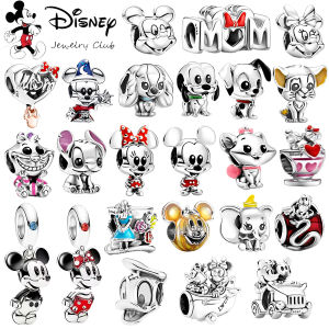 Hot Sale  925 Silver-Plated Disney Sorcerer Apprentice Mickey & Dalmatian Dangle Charm Bead Fit Original Silver Bracelet Jewelry
