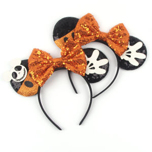 Disney | Disney Halloween Ghost Mickey Mouse Ears Headband Cosplay Cartoon Sequin Hairband Pumpkin Decoration Kids Party Hair Accessories