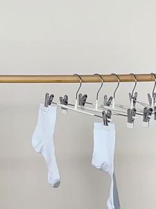 5/10PC Pants Hangers with Clips Multifunctional Adjustable Clip Clothes Rack Non-Slip Trousers Hanger for Jeans Closet Organizer