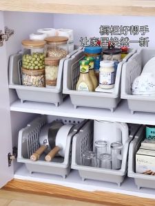 ตะกร้าพลาสติก ตะกร้าเก็บของอเนกประสงค์ วางซ้อนได้