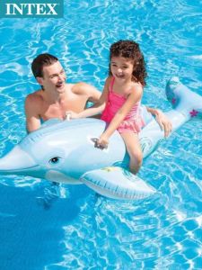 Inflatable Dolphin Ride-On Pool Toy for Children And Adults Popular Water Park Parent-Child Activity Inflatable Bed
