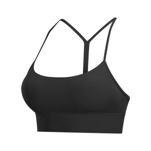 Sporty Bra Fitness Running Womens Underwear Set Fine Strap Gathered Yoga Sports Bra Short Style Chinese Made Nylon Lycra