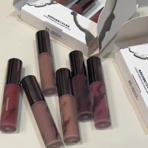 HERORANGE | HERORANGE Lip Glaze Matte Velvet Color with Fine Glitter Lip Glaze Set