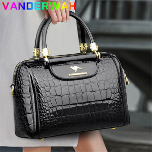 Luxury Patent Leather Handbags for Women Designer Crocodile Pattern Womens Shoulder Crossbody Bag New Ladies Messenger Purses