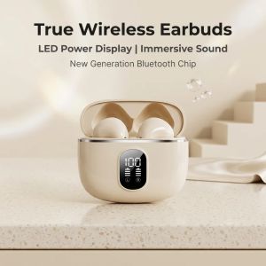 Wireless Bluetooth Headphones Comfort Earbuds LED Power Display Earbuds Music Sport Headset HIFI Stereo Sound Earphone with Mic