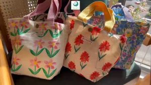 Túi xách tay thời trang nữ - Túi Tote canvas 2 lớp họa tiết in hoa phong cách Hàn Quốc