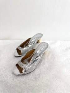 sepatu heel pesta wanita LOUISDEAR heel pengantin pesta bahan glitter H24 heel 5 cm kualitas bagus dengan bahan yang sangat lembut cocok dipakai pesta wisuda dan jalan jalan
