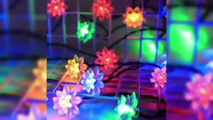 5/7/12M Purple Solar Flower String Lights Fairy LED Lights String Decorative Outdoor Lighting For Home Garden Holiday