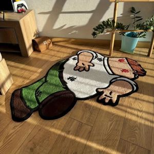 VIKAMA Cartoon Character Shaped Plush Rug Washable Anti Slip Alfombra For Bedroom Game Room Desk Youth Cool Home Decor