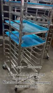 BAKING COOLING RACK 6 12&15 TINGKAT BAKERY TROLLEY STAINLESS STEEL 不锈钢烤盘架RAK BAKING OVEN /RAK DULANG FOOD PAN / KITCHEN