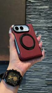 Kevlar 360 Rotating Magnetic Bracket Case For iPhone Duo Carbon Fiber Texture High Quality Shockproof For Magsafe Phone Cover