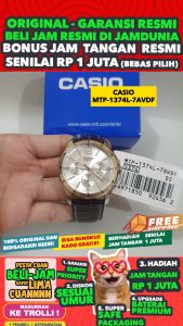 CASIO ORIGINAL - CASIO MTP-1374L-7AVDF - MEN CT - KULIT - BROWN GOLD DIAL WHITE - MTP 1374L 7AVDF CHRONO#JAM DUNIA JD18ST # JAM TANGAN PRIA JAM PRIA JAM TANGAN ANTI AIR + CASIO MTP-1374L-7A MTP 1374L 7A MTP-1374L 1374L MTP1374 MTP1374L MTP-1374 $  S003