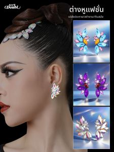 DANBAOLUO | Iridescent Rhinestone Angel Wing Earrings Party Dancing