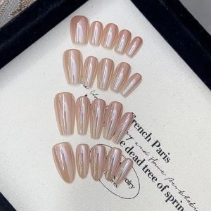 [3 KW] Haili Same Style Classy Electroplating Craft Hand-Worn Nail Minimalist Pure Color Gradient Huafei Manicure