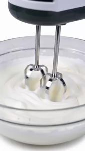【X】Electric Hand Mixer Portable 7-Speed 4 Food Safe Attachments Professional Whisk for Cake Mousse Dessert Making