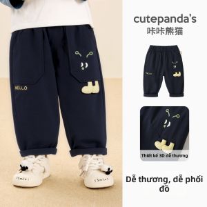 CUTEPANDAS | Quần Dài Bé Trẻ Em Cotton Rộng Rẽ Dưới