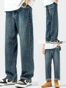 Wood soon | Trendy Warm Straight Leg Wide Jeans for Teenage Boys