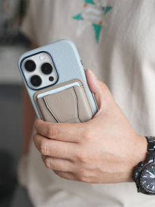 High-Quality Cowhide Magnetic Card Holder Multi-Functional Stand Large Capacity Business/OL Style Leather Goods for Youth Men