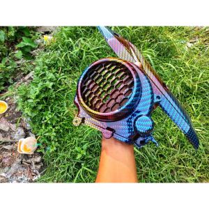 SATU SET TUTUP KIPAS DAN TAMENG KNALPOT BEAT DELUXE STREET LED 2020 2021 2022 GENIO MOTIF CARBON TWOTONE