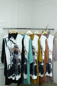 Baju Wanita Terbaru ALINA LONG TUNIK Bahan CRINKLE AIRFLOW APK PRINTING SABLON SIZE M L XL DAN XXL