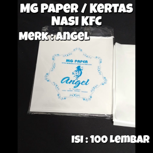Kertas Nasi Putih KFC ANGEL Isi 100 Lembar / MG Paper / Anti Minyak