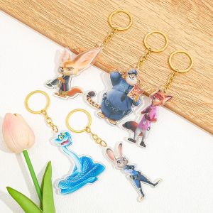 พวงกุญแจ 1 ชิ้น/5 ชิ้น ที่มีตัวการ์ตูนเช่นจูดี้และนิคจากภาพยนตร์แอนิเมชั่นของดิสนีย์เรื่อง“ซูโทเปีย 2” เหมาะสำหรับใช้เป็นเครื่องประดับ