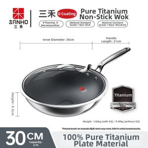 Sanho | Upgraded Coating-Free Titanium Frying Pan