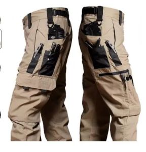Wear Resistant Work Pant Man Multi-pocket Straight Cargo Trousers Outdoor Jogging Tactical Pants Casual Training Trousers