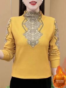 HUAXUNRAN | Fall/Winter Womens Mid-High Neck Fleece-lined Turtleneck Plus Size