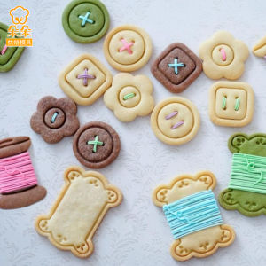 Mô Phỏng Hoa 3D DIY Baking Tool Cookie Mould Button Spool Baking Tools Home Use Cartoon Style Baking Utensils