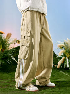 Vintage Loose Fit Multi-pocket Plaid Jogger Pants