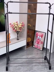 JYHOME Plastic Metal Clothes Hanger Multi Floor Drying Rack Double/Single Pole Laundry Clothing Garment Rack Heavy Duty Clothing/Bag/Shoe/Hat Rack