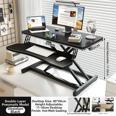 FWTDF | Standing Desk Height Adjustable Computer Table Notebook Desktop Folding Support Iron Legs Simplistic Modern Home Office Desk