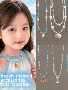 DUBAO | Dopamine Colorful Ins-style Seashell Goldfish Beads Childrens Necklace