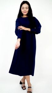 Forest x Hatta Dolmat Ladies Woven Plain Textured Cuffed Long Sleeve Midi Dress | Baju Perempuan - 885069