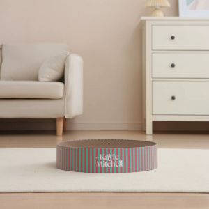 Thiết Bị Mài Móng Vuốt Tấm Cào Móng Cho Mèo Khay Tròn Hộp Cào Liền Ổ Mèo Mài Giấy Gợn Sóng To Đồ Chơi Cho Mèo Chịu Mài Mòn Đồ Dùng Cho Mèo