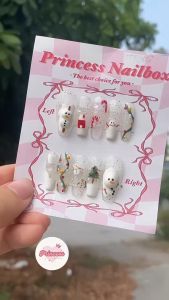 PrincessNailbox[mãTP10]móng úp sơn gelthiết kế thủ công(tặng keodũamiếng dángiấy lau…)