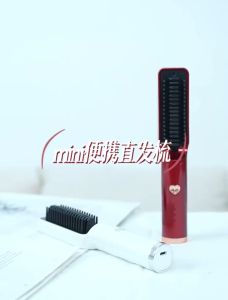 2 In 1 Comb Hair Straightener Comb Lcd Digital Display Negative Ion Anti Scalding Hair Curler Negative Ion Hair Straightener Hair Curler Iron