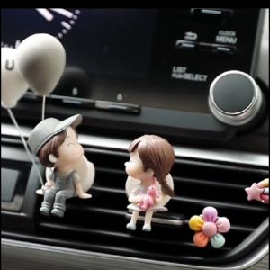 Car Clip Interior Air Vent Lovely Girl Boy Car Accessories Cute Car Air Freshener solid aromatherapy Gift Decorations car air purifier car perfume kereta minyak wangi aksesori kereta
