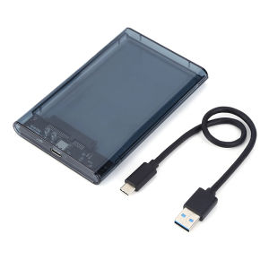 USB 3.0 3.1 External Hard Drive Enclosure 2.5 Inch SATA to USB3.0 UASP Clear Portable Hard Drive Case HDD Tool-Free Transparent