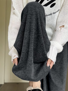 Quần Ống Rộng Ống Đứng Màu Xám Cạp Cao Cho Nữ Mùa Thu 2025 Phong Cách Mới Quần Dài Thường Ngày Thoải Mái Thoáng Khí