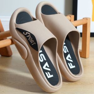 Mens Summer Fashion Beach Sandals Anti-Slip Home Bathroom Slippers PVC Material Youth Trendy Slippers for Outdoor Wear