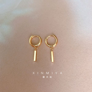 Pure Silver Earrings Womens Small Gold Bar Ear Cuff 2025 New Trend High-End Sensation Drop Earrings Hoop Light Luxury Ear Studs