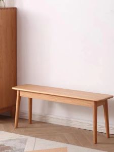 Nordic Style Solid Wood Dining Bench Slipper Bench Long Bench Modern Simple Bedroom Bedside Bench Home Use Long Board Bench
