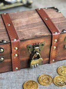 Retro Lock Wooden Storage Box Vintage Card Holder Secret Treasure Box Taro Card Storage Case Family Organizer Handmade Craft