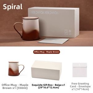 Spiral | Personal Use Aesthetic Ceramic Cup for Office Tea