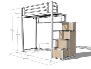 Loft bed customize singapore for helper room/bomb shelter/store room/unity